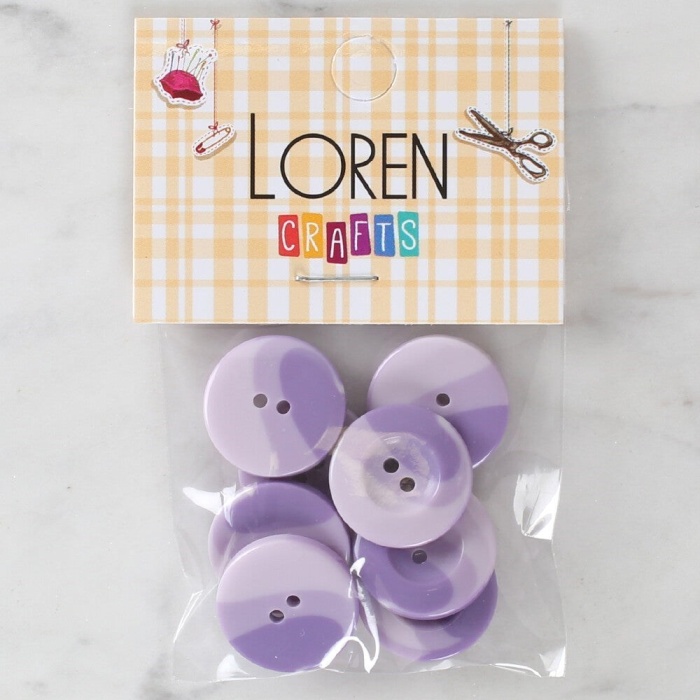 Biomak Loren Crafts 8li Düğme Mor - 1136