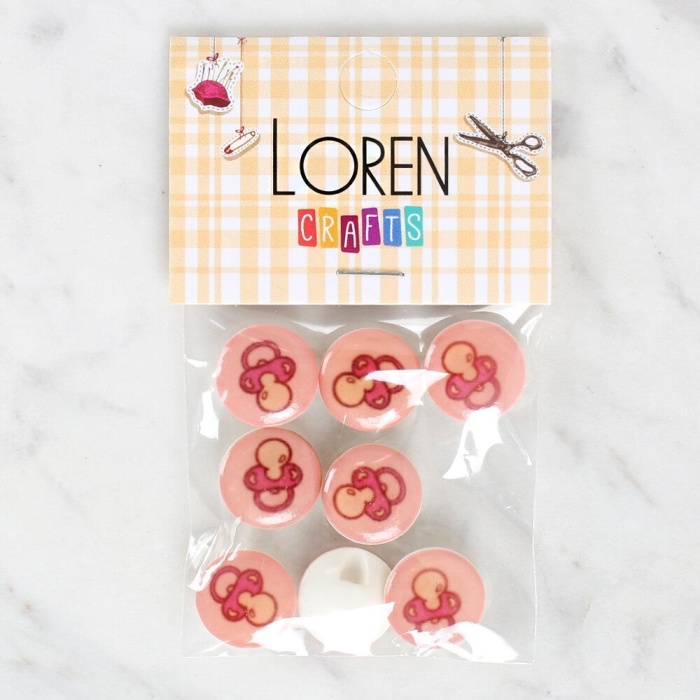 Biomak Loren Crafts 8li Emzik Düğme - 1006