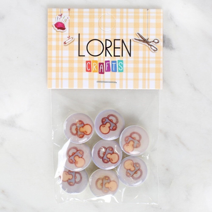 Biomak Loren Crafts 8li Emzik Düğme - 1009