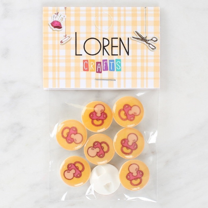 Biomak Loren Crafts 8li Emzik Düğme - 1011