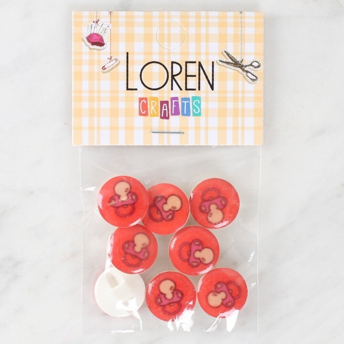 Biomak Loren Crafts 8li Emzik Düğme - 1012