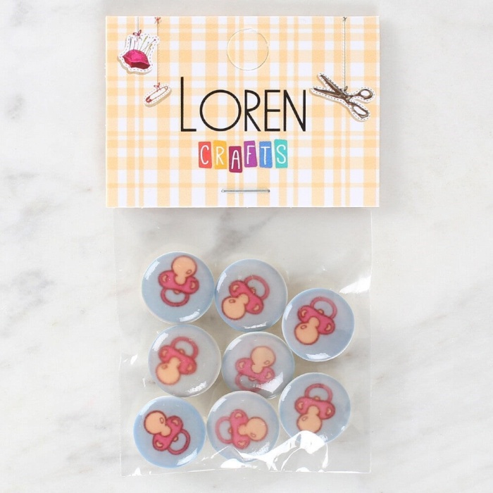 Biomak Loren Crafts 8li Emzik Düğme - 1013