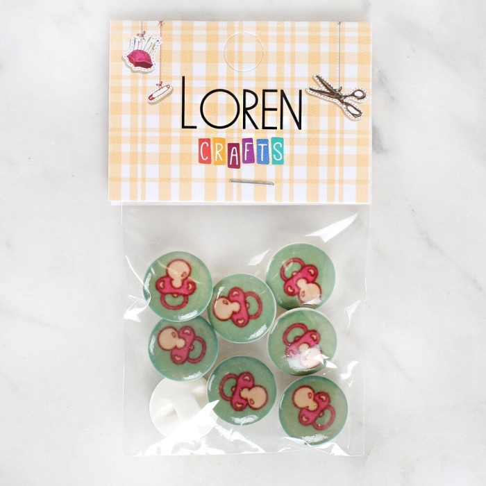 Biomak Loren Crafts 8li Emzik Düğme - 1014