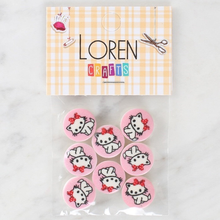 Biomak Loren Crafts 8li Kedi Düğme - 1027