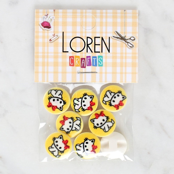 Biomak Loren Crafts 8li Kedi Düğme - 1063