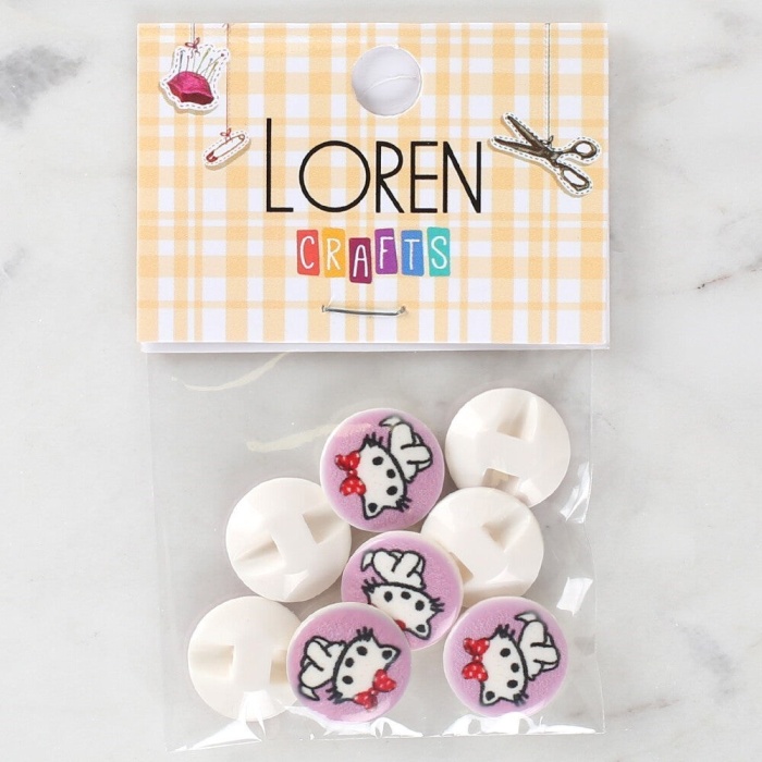 Biomak Loren Crafts 8li Kedi Düğme - 1064
