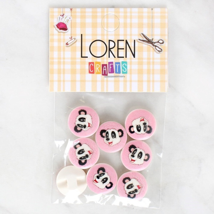 Biomak Loren Crafts 8li Panda Düğme - 1030