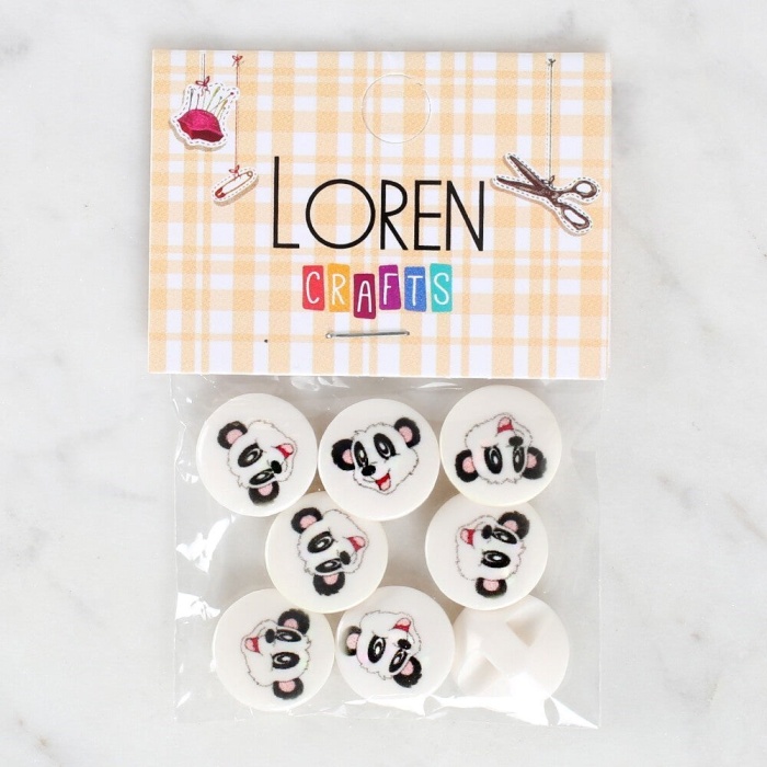 Biomak Loren Crafts 8li Panda Düğme - 1050