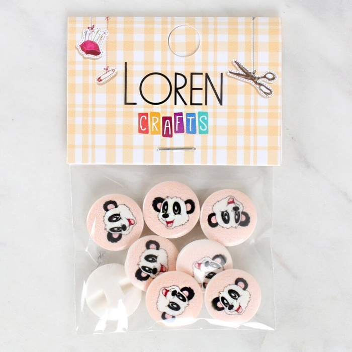 Biomak Loren Crafts 8li Panda Düğme - 1053