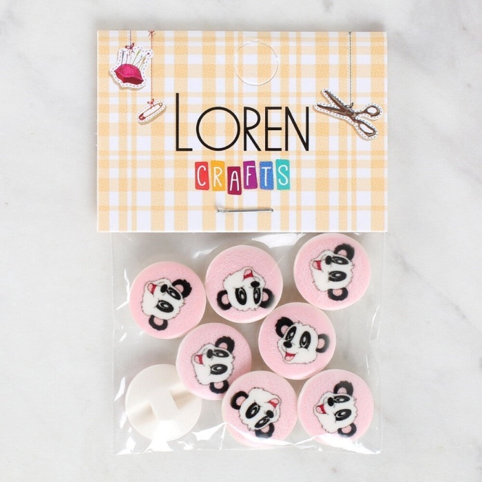 Biomak Loren Crafts 8li Panda Düğme - 1054