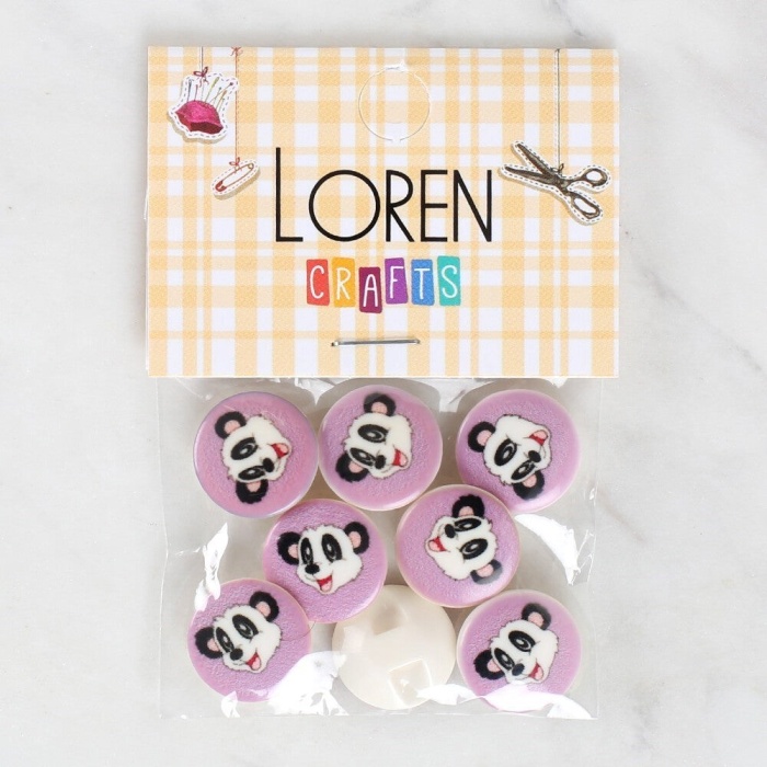 Biomak Loren Crafts 8li Panda Düğme - 1055