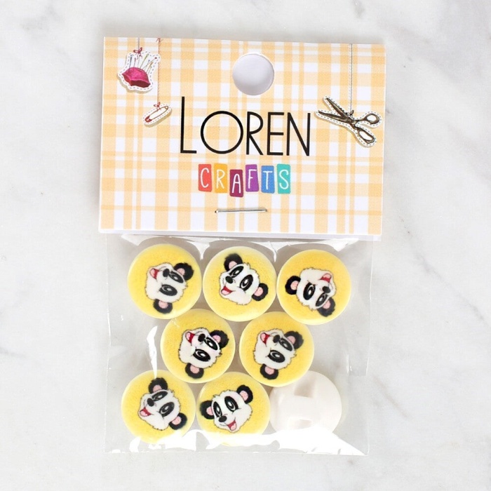 Biomak Loren Crafts 8li Panda Düğme - 1060
