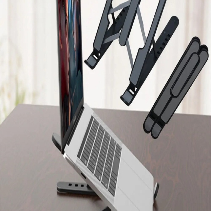 Biomak® Katlanabilir Laptop Standı - Kaydırmaz Kademe Ayarlı Laptop Tablet Tutucu