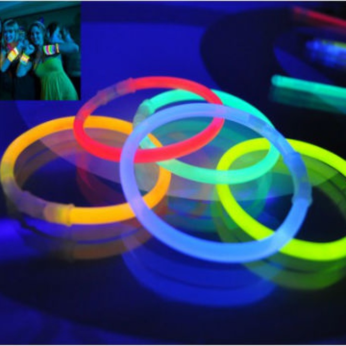Biomak 10 Adet Karanlıkta Işık Veren Bracelet Fosforlu Kırılan Çubuk Bileklik