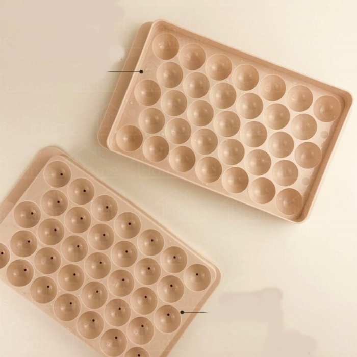 Biomak 2 li Buz Kalıbı 33 Bölmeli Kristal Küre Buzluk - Mini Yuvarlak Buz Kalıbı