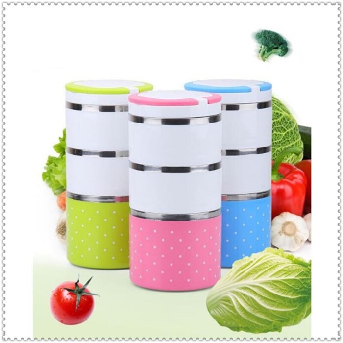 Biyomak® Yemek Termosu 3lü Tutacaklı Sefer Tası - Hiper 3 Katlı Yemek Termos