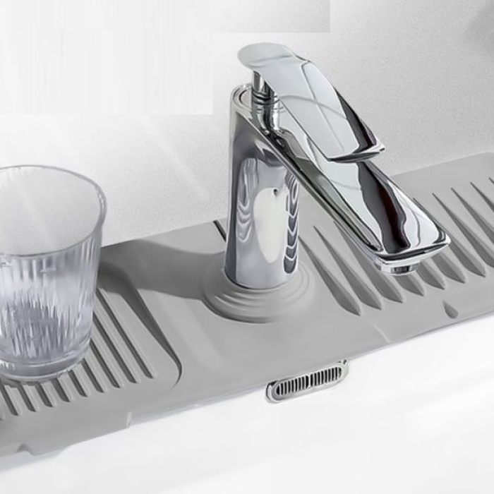 Biomak Elastik Mutfak Banyo Musluk Matı Düzenleyici Kaydırmaz Taban Organizer Lavabo Kenar Matı