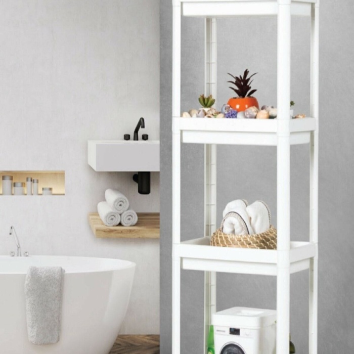 Biomak Shelf 3 Katlı  Raf Ünitesi -  Mutfak - Banyo  Depolama Rafı
