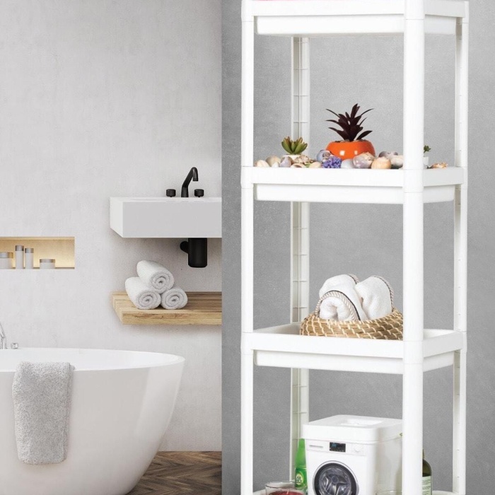 Biomak Shelf 3 Katlı  Raf Ünitesi -  Mutfak - Banyo  Depolama Rafı