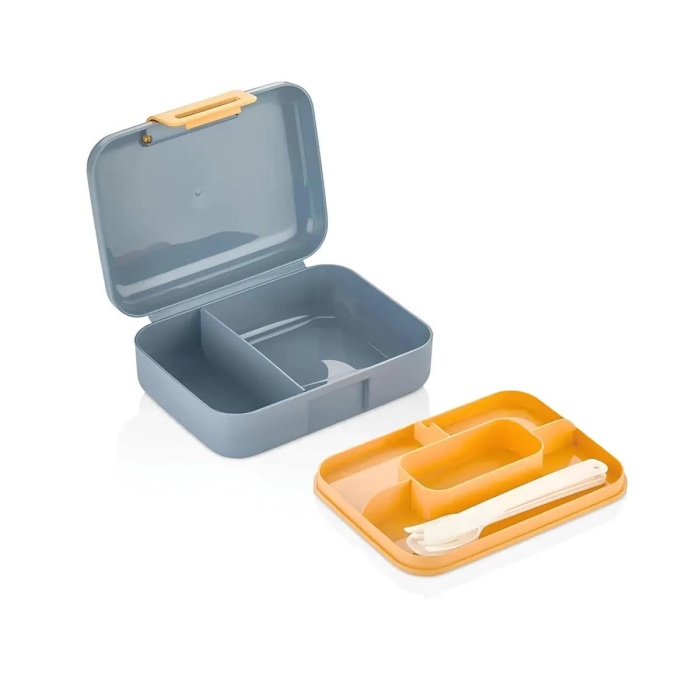 Meyve Suyu Bölmeli Tabaklı Beslenme Kabı Diyet KabıÇatal Bıçak Kaşık Dahildir