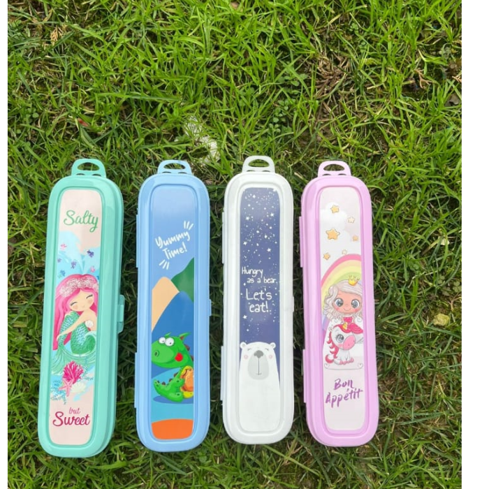 Biomak® Beyaz Multi Renkli Kapaklı Kalemlik Kutusu -Çanta İçi Saklama - Diş Fırçası - Makyaj Fırçası Kutu