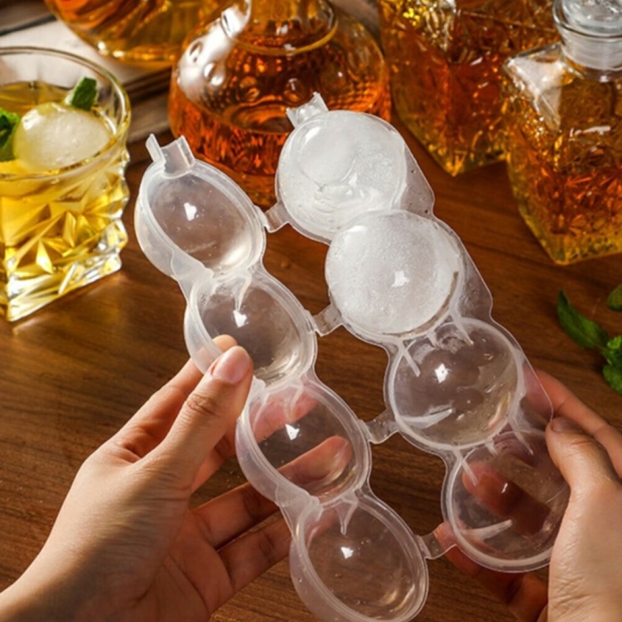 Biomak 4 Bölmeli  Küre Buz Topu Kalıbı -  Yuvarlak Buz Topu