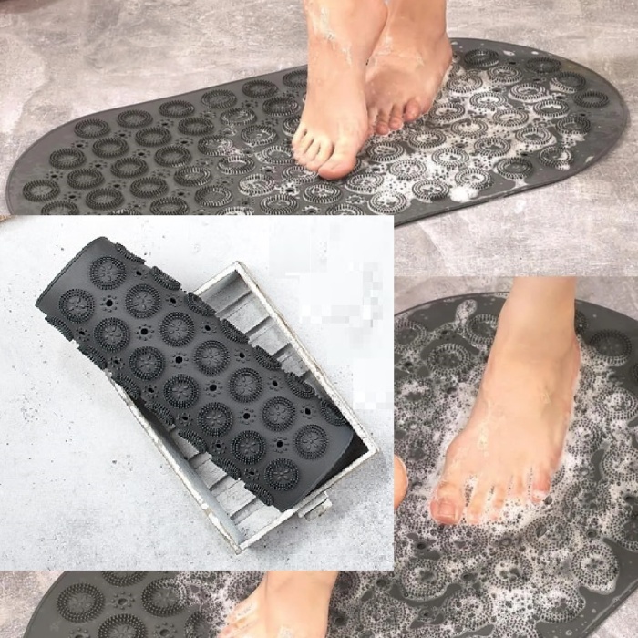 Biomak Vantuzlu Banyo Kaydırmaz Paspas- Tırtıklı Ayak Duş Matı Silikon Masaj Pedi