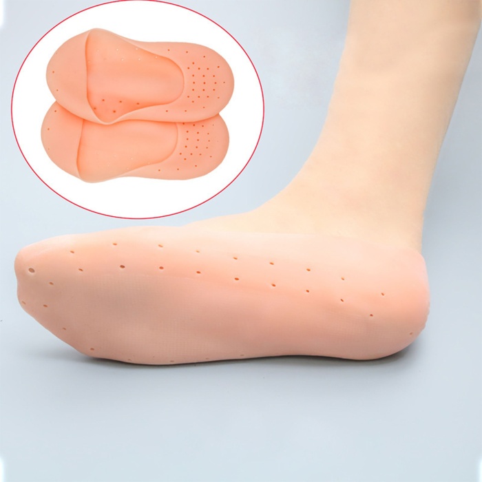 Biomak 1 Çift Silikon Hava Alır Patik Silikon Ayak -Topuk Koruyucu Nemlendirici