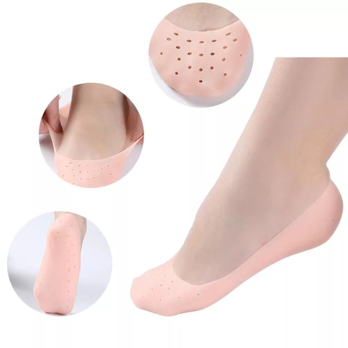 Biomak 1 Çift Silikon Hava Alır Patik Silikon Ayak -Topuk Koruyucu Nemlendirici