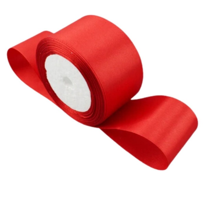 Biomak® Saten Kurdele 6 cm Kırmızı 5 Metre