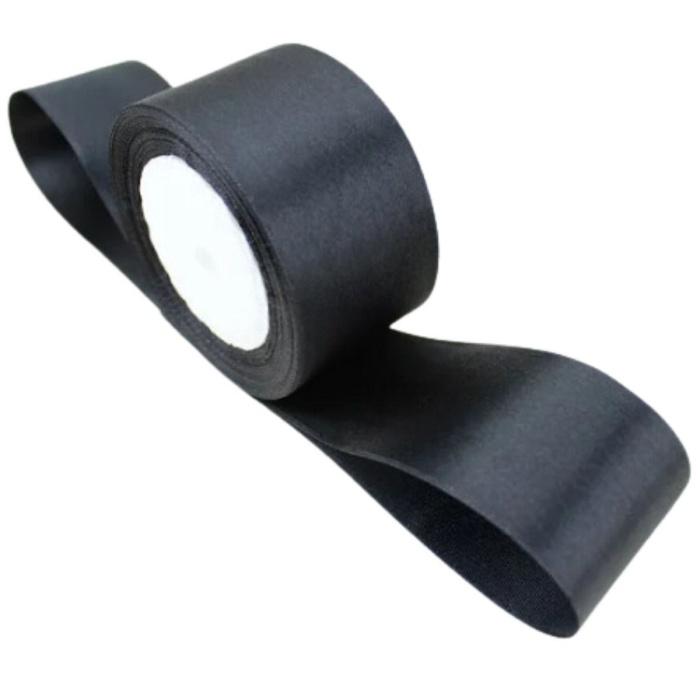 Biomak® Saten Kurdele 6 cm Siyah 10 Metre