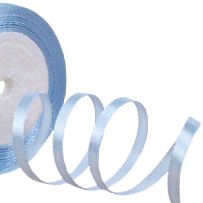 Biomak® Saten Kurdele 6 mm Bebe Mavisi 5 Metre