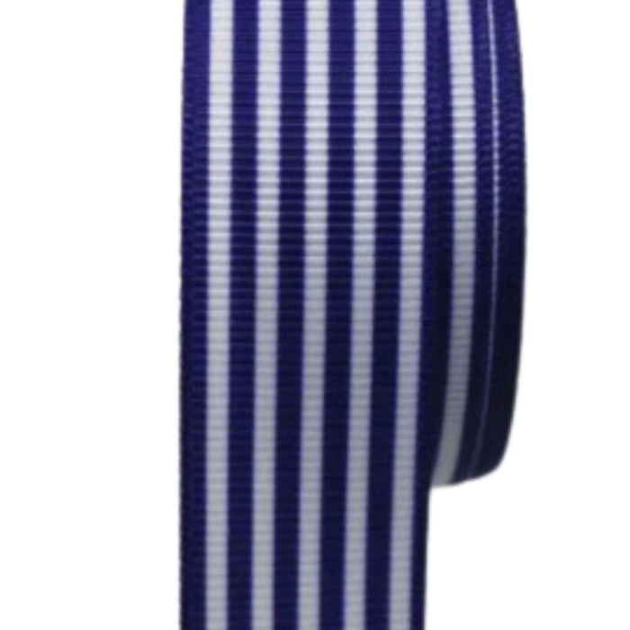 Biomak® Tafta Çizgi Desen Kurdele 25 mm Lacivert 5 Metre