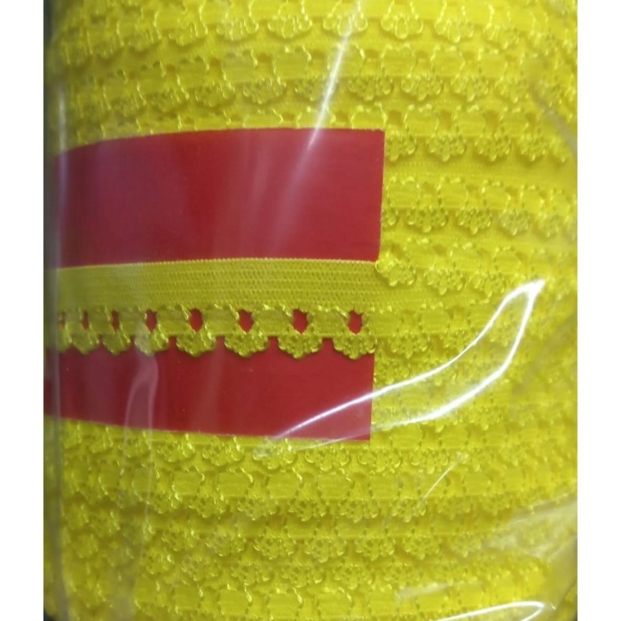 Biomak Çamaşır Lastiği Dantelli 1 cm 1 Metre Sarı