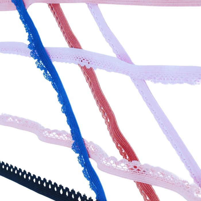 Biomak Çamaşır Lastiği Dantelli 1 cm 75 Metre 1 Top Açık Pembe