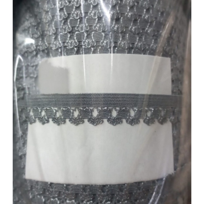 Biomak Çamaşır Lastiği Dantelli 1 cm 75 Metre 1 Top Gri