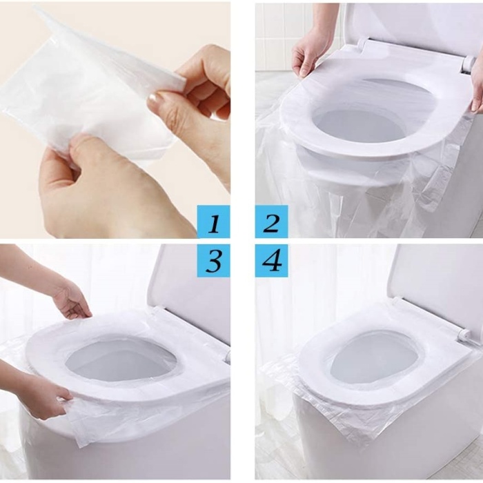 Biomak 50 Adet Biyobozulur Klozet Kapağı Poşeti Seyahat Tipi Taşınabilir Klozet Kılıfı