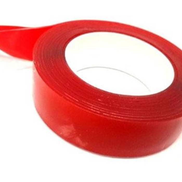 Biomak Çift Taraflı Akrilik Silikonize Bant 18 mm x 2 metre Kırmızı VHB