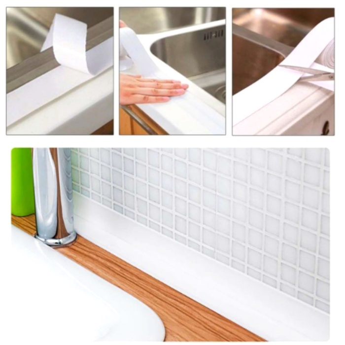 Biomak® Gri Su Sızdırmaz Bant Lavabo Küvet Kenar Bandı (3.2m)