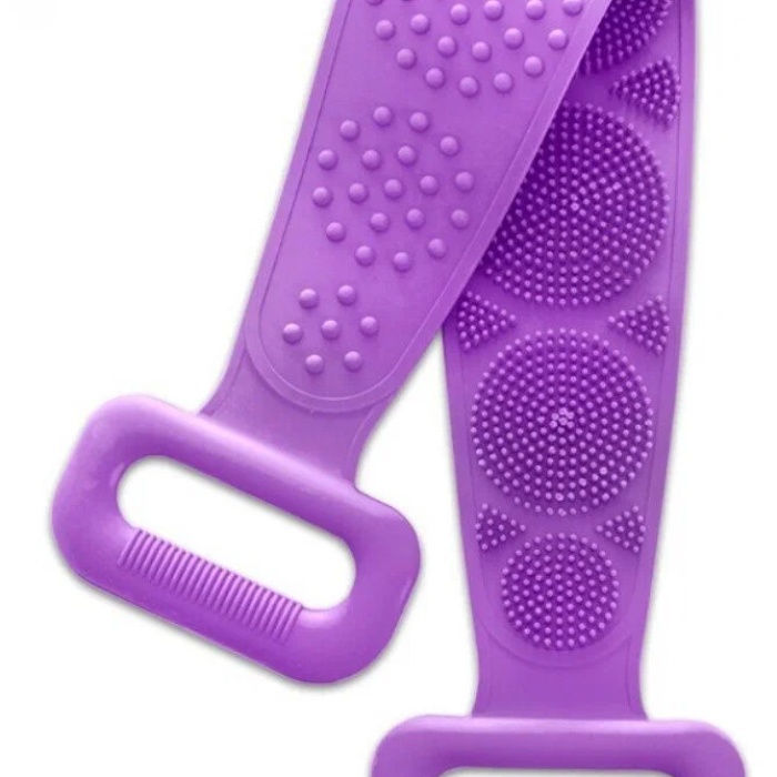 Biomak® 70 cm Çift Taraflı Sırt Kesesi -Silikon Duş Kesesi - Peeling Banyo Kesesi