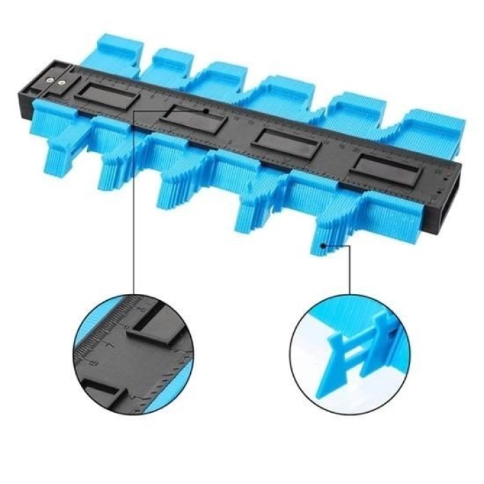Biomak® Büyük Boy Kalıp Çıkarma  Kontur Ölçüm Cihazı Ahşap Fayans Şekillendirme Kalıbı 24 Cm