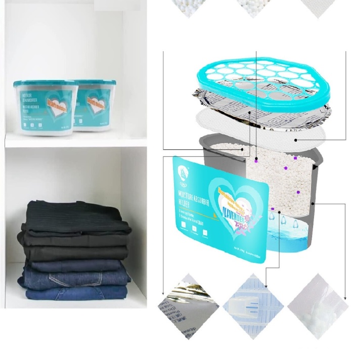 600 ML Nem Alıcı Rutubet Giderici Aparat Limonlu Mutfak Salon Banyo Küf Koku Alıcı Granül