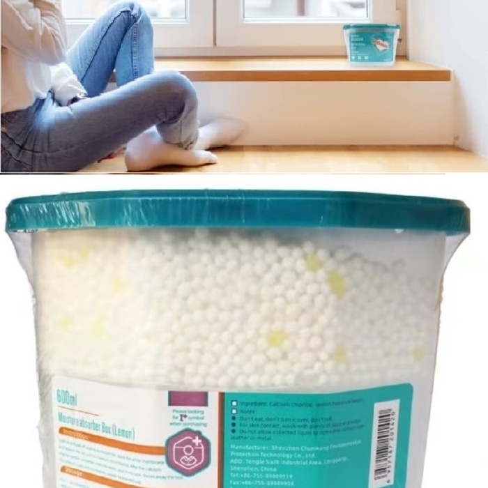 600 ML Nem Alıcı Rutubet Giderici Aparat Limonlu Mutfak Salon Banyo Küf Koku Alıcı Granül