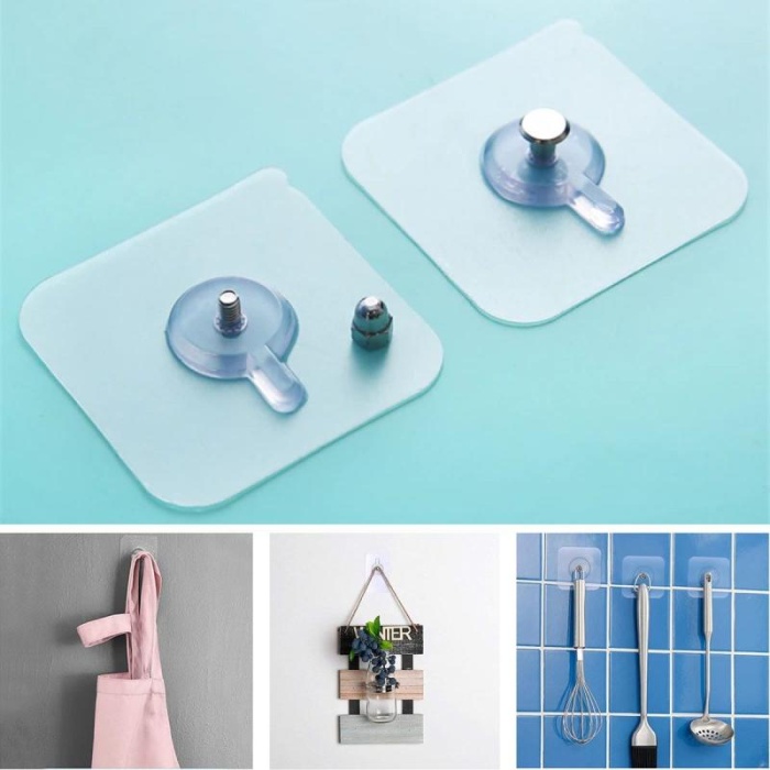 Biomak 5 Li Yapışkanlı Mutfak Banyo Raf Tutucu Askı Pin Çerçeve Çok Amaçlı Askısı