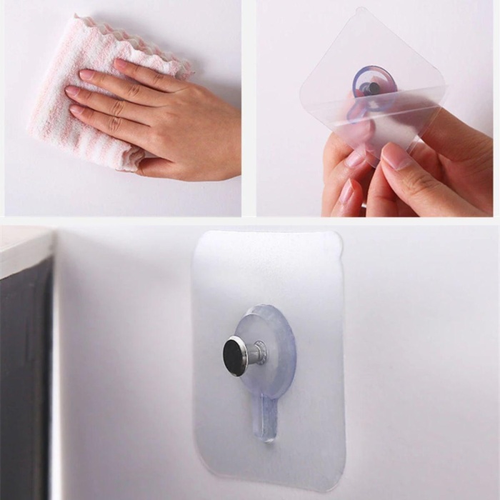 Biomak 3 Lü Yapışkanlı Mutfak Banyo Raf Tutucu Askı Pin Çerçeve Çok Amaçlı Askısı