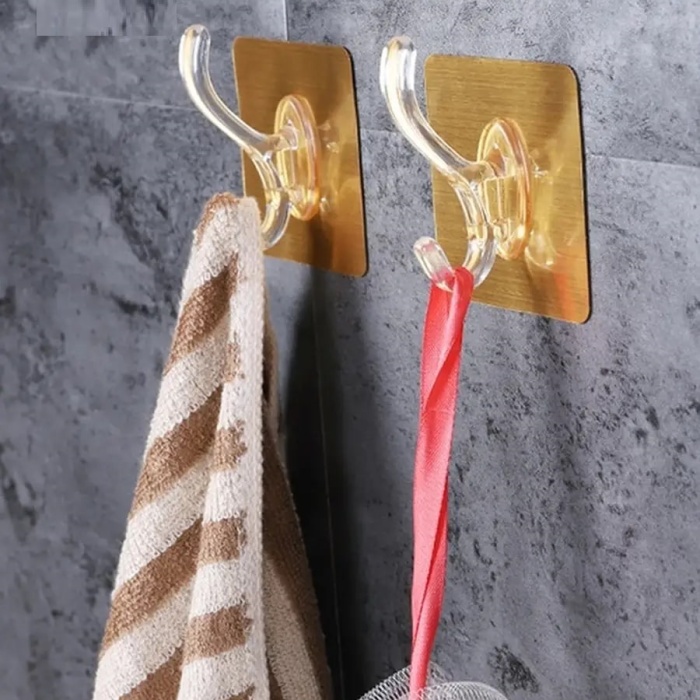 Biomak 6lı Gold Kanca Askı Güçlü Yapışkanlı Mutfak Banyo Askısı