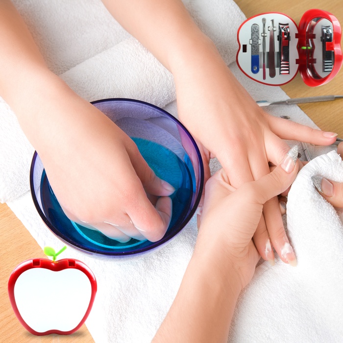 Biomak® Elma Şeklinde 4 Parça Aynalı Manikür Seti
