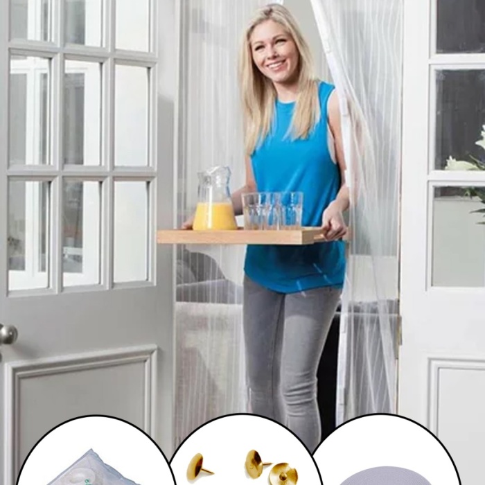 Biomak® Mıknatıslı Manyetik Kapı Sinekliği Sineklik Tülü Perde (60cm x 210cm 2 Adet Tül)