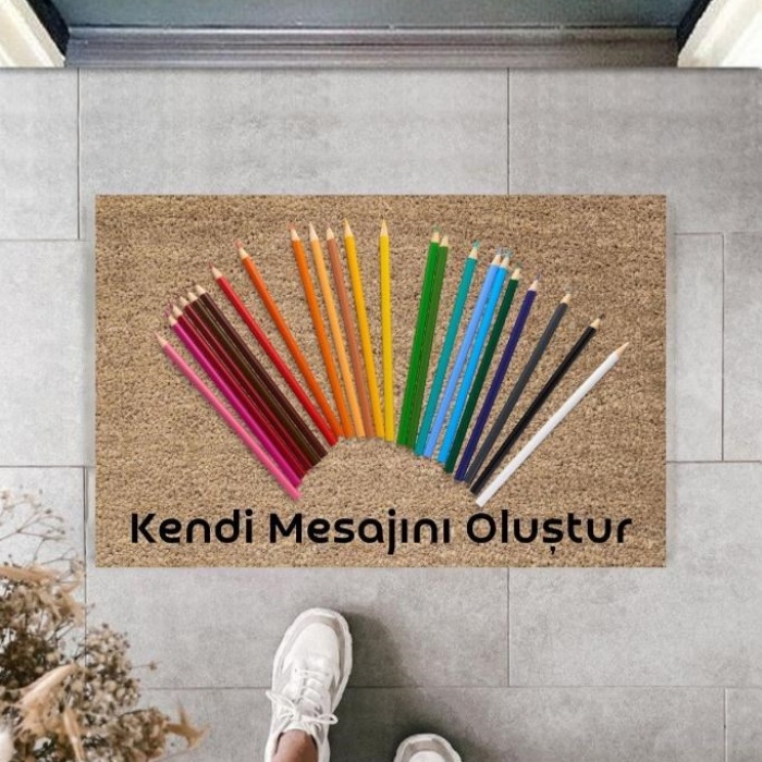 Biomak Dijital Baskı Kişiye Özel İç Kapı Dekorasyon Paspas  PS11235