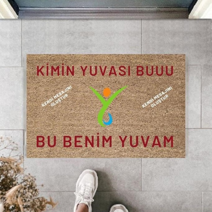 Biomak Dijital Baskı Kişiye Özel İç Kapı Dekorasyon Paspas  PS11273